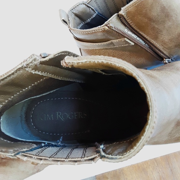 Kim Rogers Ankle Boot 9.5M Prima Bootie Oatmeal Light Brown Side Zip - Picture 6 of 13